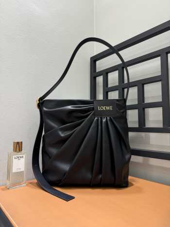 Uubags Loewe Draped Tote Bag In Black 29x13x30cm