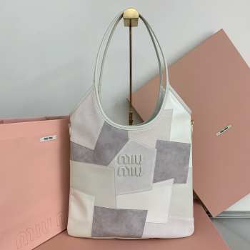 Uubags Loewe Ivy leather patchwork bag chalk white 40x35cm
