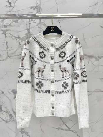 Uubags Chanel Sweater Cashmere Ecru, Beige & Black