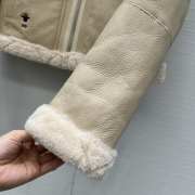 Uubags Miss Dior Shearling Jacket In Beige - 4