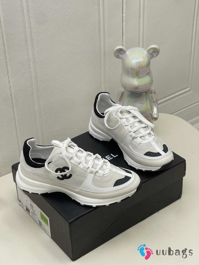 Uubags Chanel Sneakers Suede & Calfskin In Grey - 1