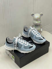 Uubags Chanel Sneakers Suede & Calfskin In Light Blue - 1