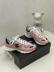 Uubags Chanel Sneakers Suede & Calfskin In Light Pink - 1