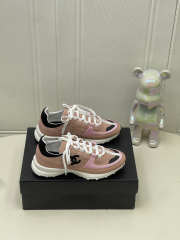 Uubags Chanel Sneakers Suede & Calfskin In Light Pink - 5