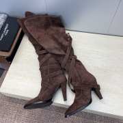 Uubags YSL Suede knee-high boots in dark brown 9.5cm - 6