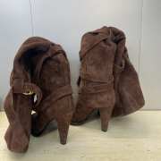 Uubags YSL Suede knee-high boots in dark brown 9.5cm - 5