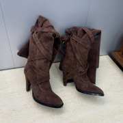 Uubags YSL Suede knee-high boots in dark brown 9.5cm - 3