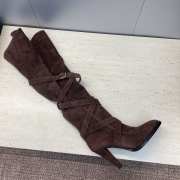 Uubags YSL Suede knee-high boots in dark brown 9.5cm - 4