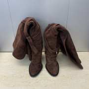 Uubags YSL Suede knee-high boots in dark brown 9.5cm - 2