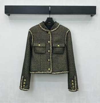 Uubags Chanel Jacket Tweed In Gold & Black 