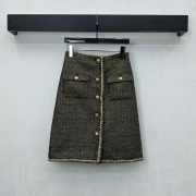 Uubags Chanel Skirt Tweed In Gold & Black - 1