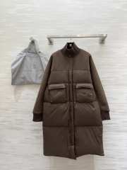 Uubags Brunello Cucinelli Wool & Nylon Down Coat Dark Brown - 1