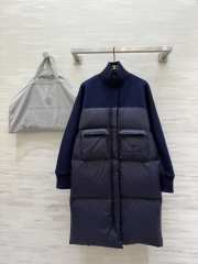 Uubags Brunello Cucinelli Wool & Nylon Down Coat Dark Blue - 1
