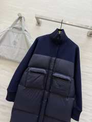 Uubags Brunello Cucinelli Wool & Nylon Down Coat Dark Blue - 3