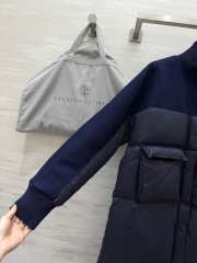 Uubags Brunello Cucinelli Wool & Nylon Down Coat Dark Blue - 2