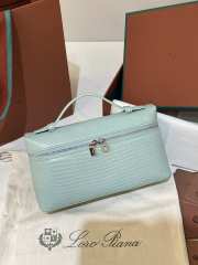 Uubags Loro Piana Extra Pocket L19 Monitor Lizard Bag In Light Blue 11x19x6.5cm - 1