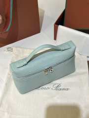 Uubags Loro Piana Extra Pocket L19 Monitor Lizard Bag In Light Blue 11x19x6.5cm - 5