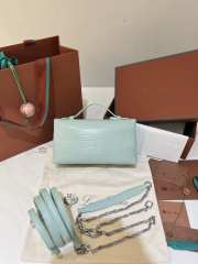 Uubags Loro Piana Extra Pocket L19 Monitor Lizard Bag In Light Blue 11x19x6.5cm - 3