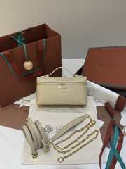 Uubags Loro Piana Extra Pocket L19 Monitor Lizard Bag Orix/Sun Gold 11x19x6.5cm - 4