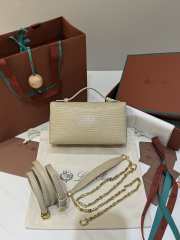 Uubags Loro Piana Extra Pocket L19 Monitor Lizard Bag Orix/Sun Gold 11x19x6.5cm - 2