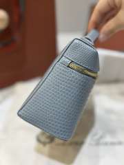 Uubags Loro Piana Extra Pocket L19 Monitor Lizard Bag Blue/Sun Gold 11x19x6.5cm - 3