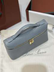 Uubags Loro Piana Extra Pocket L19 Monitor Lizard Bag Blue/Sun Gold 11x19x6.5cm - 4