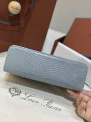 Uubags Loro Piana Extra Pocket L19 Monitor Lizard Bag Blue/Sun Gold 11x19x6.5cm - 2