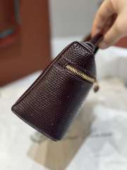 Uubags Loro Piana Extra Pocket L19 Monitor Lizard Bag Chocolate/Sun Gold 11x19x6.5cm - 6