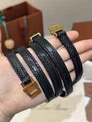 Uubags Loro Piana Extra Pocket L19 Monitor Lizard Bag Black/Sun Gold 11x19x6.5cm - 6