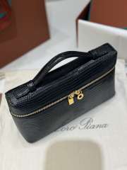 Uubags Loro Piana Extra Pocket L19 Monitor Lizard Bag Black/Sun Gold 11x19x6.5cm - 5