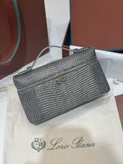 Uubags Loro Piana Extra Pocket L19 Monitor Lizard Bag Grey/Silver 11x19x6.5cm - 1