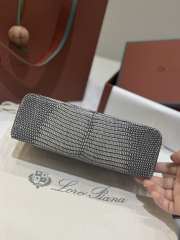 Uubags Loro Piana Extra Pocket L19 Monitor Lizard Bag Grey/Silver 11x19x6.5cm - 5