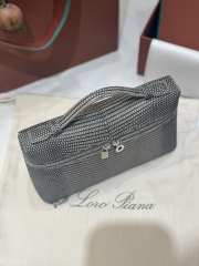 Uubags Loro Piana Extra Pocket L19 Monitor Lizard Bag Grey/Silver 11x19x6.5cm - 4