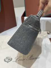 Uubags Loro Piana Extra Pocket L19 Monitor Lizard Bag Grey/Silver 11x19x6.5cm - 3