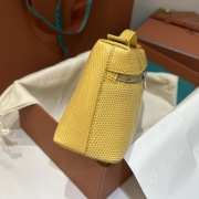 Uubags Loro Piana Extra Pocket L19 Monitor Lizard Bag Yellow/Silver 11x19x6.5cm - 6