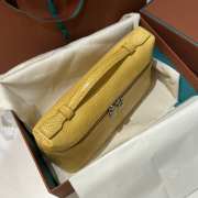 Uubags Loro Piana Extra Pocket L19 Monitor Lizard Bag Yellow/Silver 11x19x6.5cm - 5