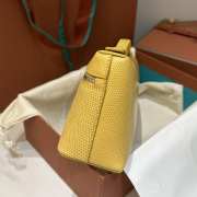 Uubags Loro Piana Extra Pocket L19 Monitor Lizard Bag Yellow/Silver 11x19x6.5cm - 3