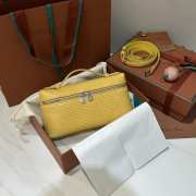 Uubags Loro Piana Extra Pocket L19 Monitor Lizard Bag Yellow/Silver 11x19x6.5cm - 4