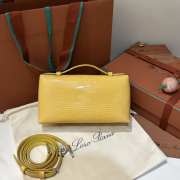 Uubags Loro Piana Extra Pocket L19 Monitor Lizard Bag Yellow/Silver 11x19x6.5cm - 2
