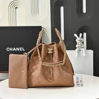 Uubags Chanel 25 Medium Handbag Grained Calfskin & Gold-Tone Metal In Brown 40x30x15cm