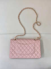 Uubags Chanel classic double flap bag in pink caviar leather with gold-tone hardware 23.5x14x6.5cm - 5