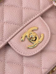 Uubags Chanel classic double flap bag in pink caviar leather with gold-tone hardware 23.5x14x6.5cm - 2