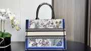 Uubags Dior Book Tote Bag Medium Toile de Jouy Embroidery Multicolor Floral 36x27.5x16.5cm - 3