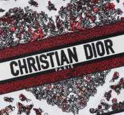 Uubags Dior Small Book Tote Bag Butterfly Embroidery in Red and Black 26.5x21x14cm - 6