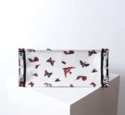Uubags Dior Medium Book Tote Bag Butterfly Embroidery in Red and Black 36.5x28x14cm - 6