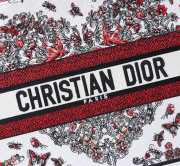 Uubags Dior Medium Book Tote Bag Butterfly Embroidery in Red and Black 36.5x28x14cm - 2