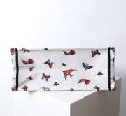 Uubags Dior Large Book Tote Bag Butterfly Embroidery in Red and Black 41.5x34.5x16cm - 5