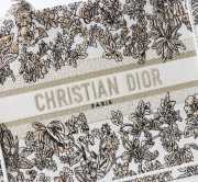 Uubags Small Dior Book Tote Bag in Beige Multicolor Toile de Jouy Flower Embroidery 26.5x21x14cm - 2