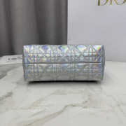 Uubags Dior Jolie Top Handle Mini Bag Metallic Silver-Tone Cannage Calfskin 18.5x13x8.5cm - 5