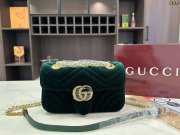 Uubags Gucci Green Velvet GG Marmont Metelasse Shoulder Bag 26x15x7cm (L) - 1